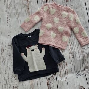 Wonderkids Pink and Black Cozy Sweater Set